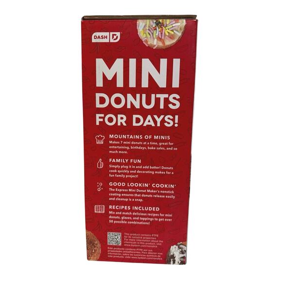 Dash Express Mini Donut Maker NEW IN BOX Donuts Baking Appliance - Picture 7 of 11